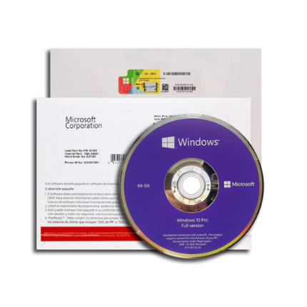 Windows 10 Professional DVD with bootable installation and genuine license key